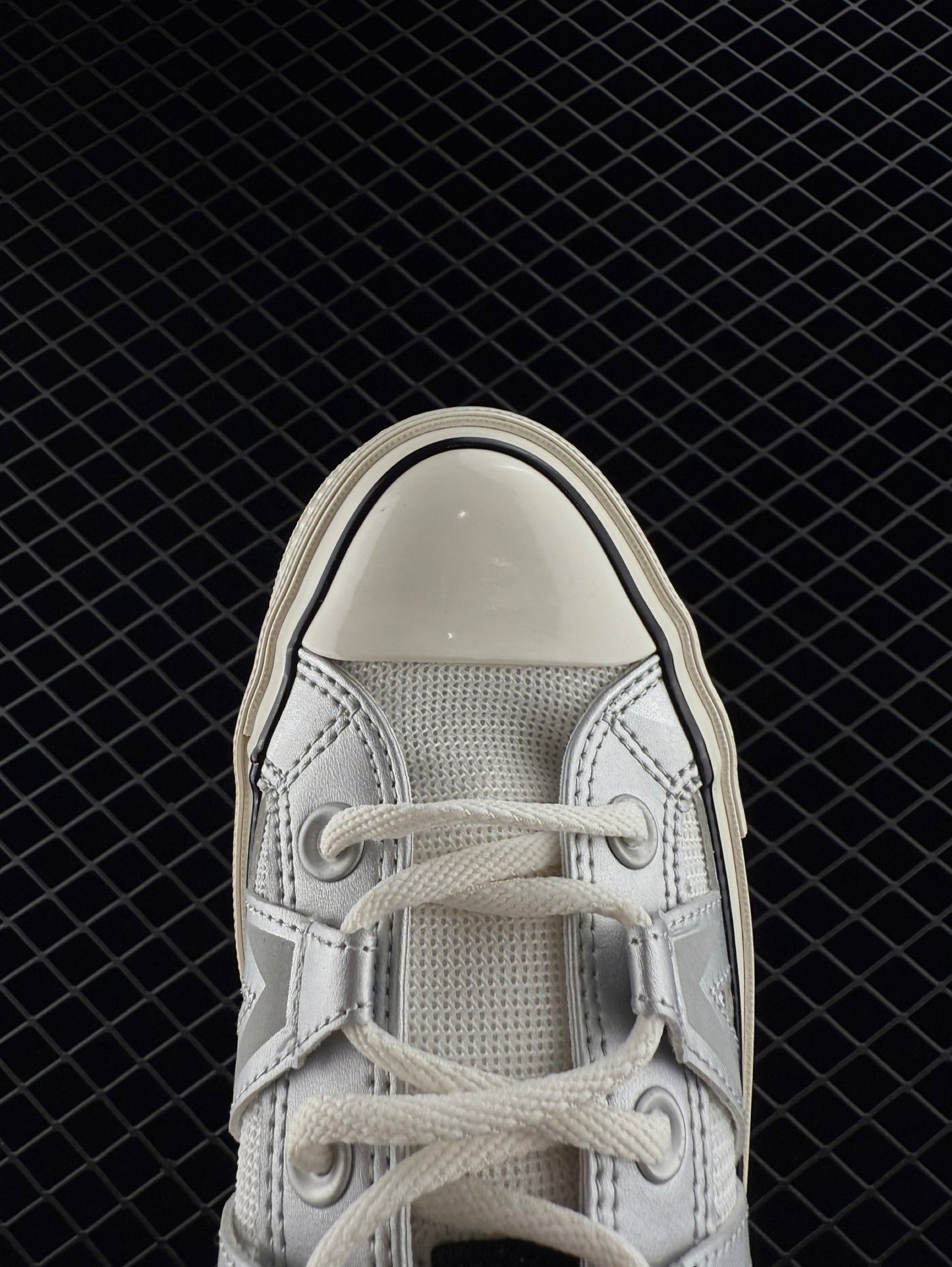 Converse Silver White Trendy Low Top Casual Skate Shoes