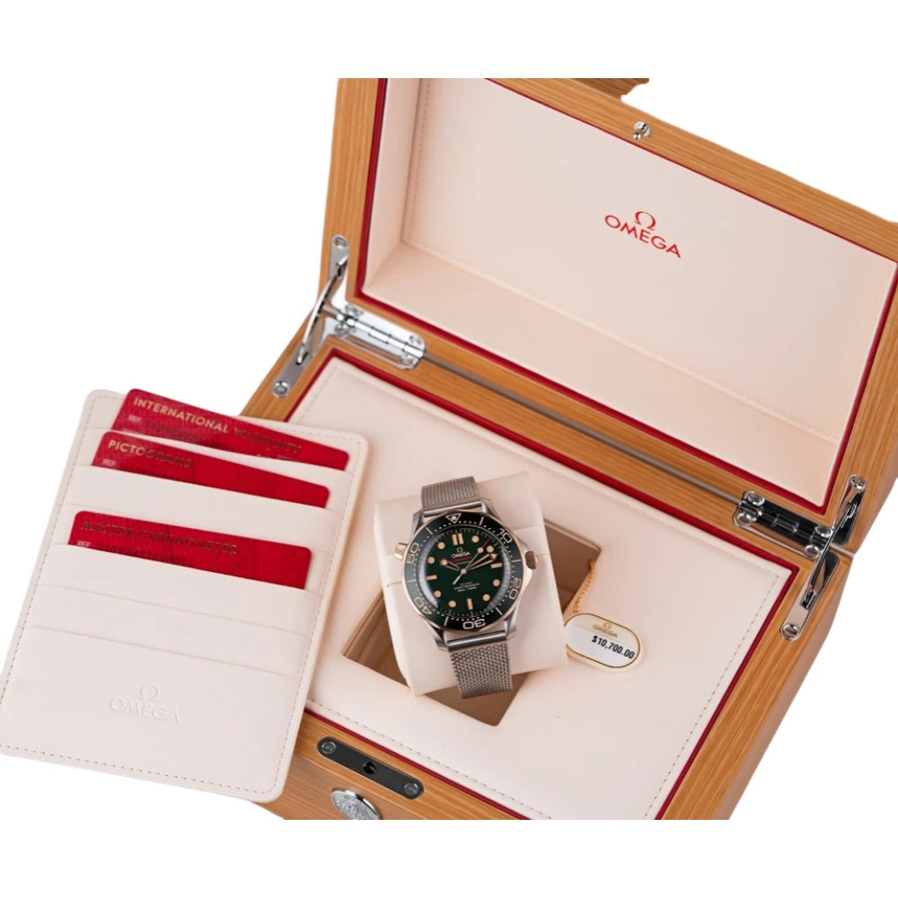 Omega Seamaster Diver Green Dial Titanium Bronze Gold 210.90.42.20.10.001 NEW