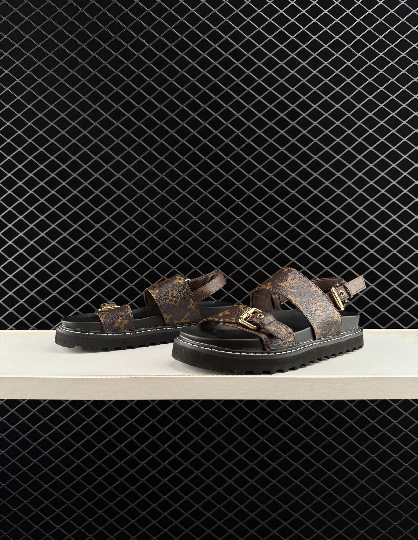 Louis Vuitton Printed Platform Elevated Casual Sandals