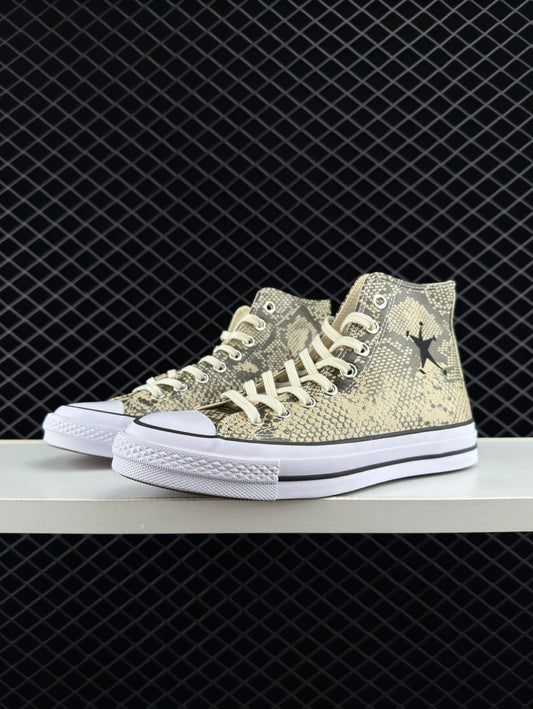 Stussy x Converse ALL STAR CHUCK 70 Snake Print High Top Canvas Shoes