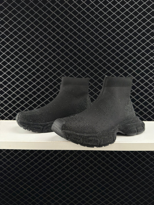 Balenciaga 3XL Black High Top Unisex Clunky Shoes