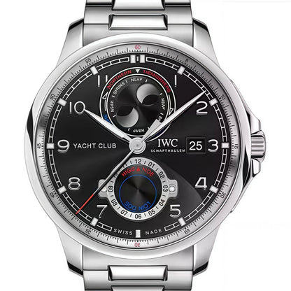 IWC ポルトガル ヨットクラブ ムーン＆タイド 44.6mm ブラックダイヤル IW344002 ウォッチ