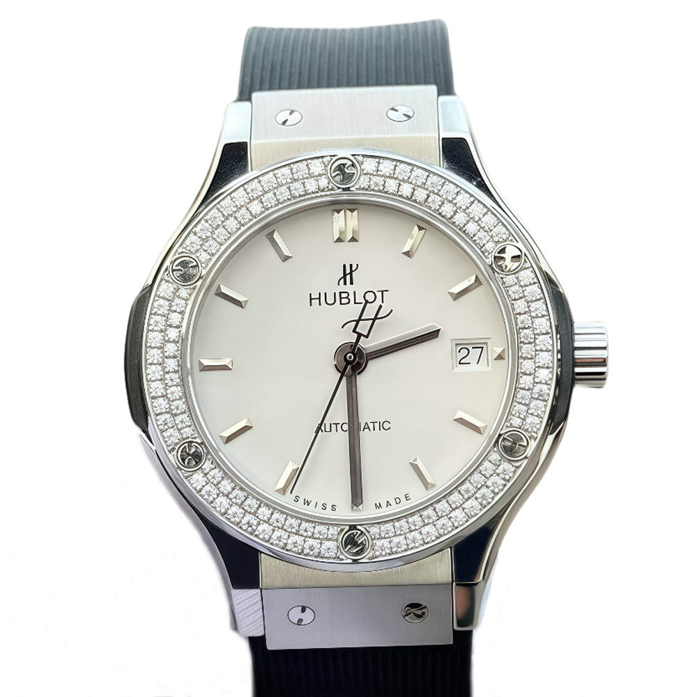 Hublot Classic Fusion Titanium Opalin Diamonds Wrist Watch