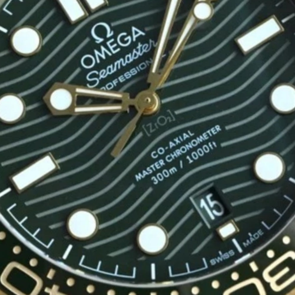 Omega The New Omega Seamaster Gold And Green Gold-Plated 42mm Mechanical Watch