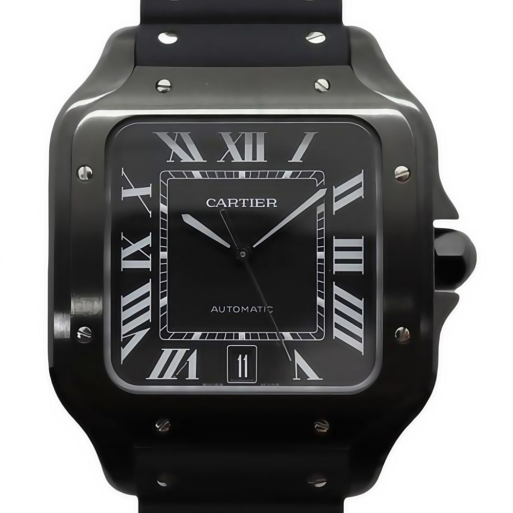カルティエ メンズ カルティエ サントス ラージ WSSA0039 ブラック ADLCコーティング 40mm ブラック文字盤 自動巻き