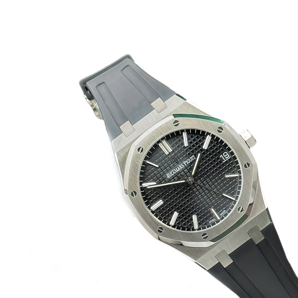 Audemars Piguet Royal Oak 41mm Wrist Watch with Black Rubber Strap