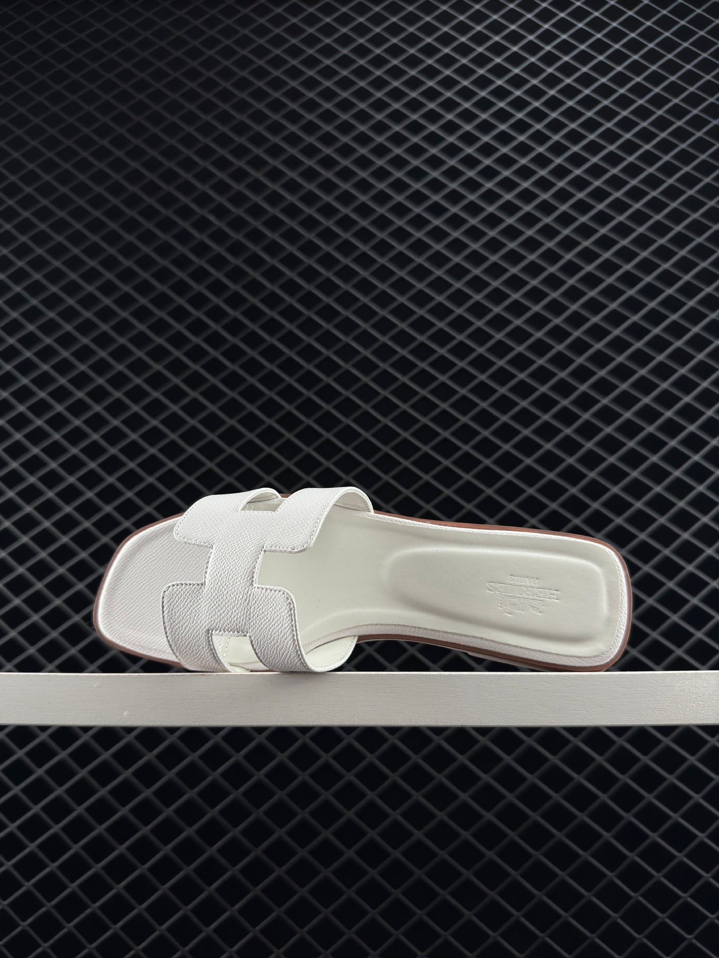 Hermes White Vacation Home Essentials Flat Slippers with Large Soles