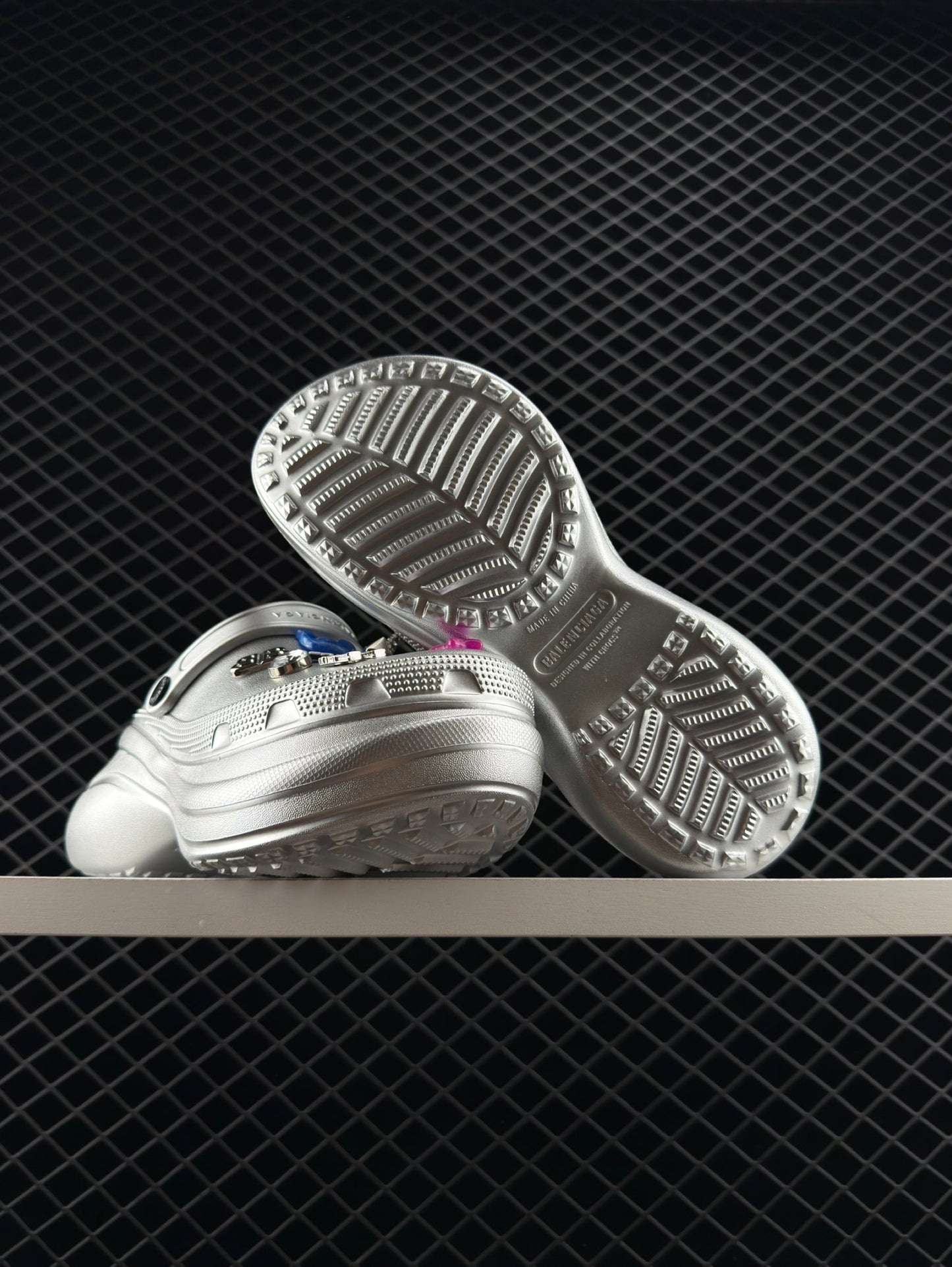 Balenciaga Silver Women's Crocs