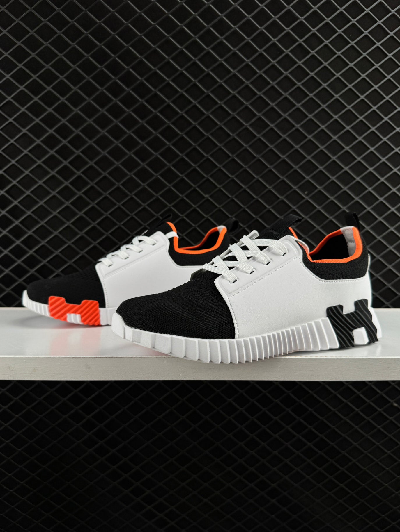 Hermes Bouncing Mesh Lace-up Round Toed Low-Top Life Casual Shoes