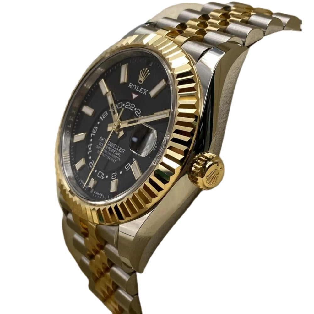 ロレックス スカイドゥエラー ゴールド ブラックダイヤル 42mm 新品同様 フルセット ボックス＆ペーパーバック 336938 腕時計