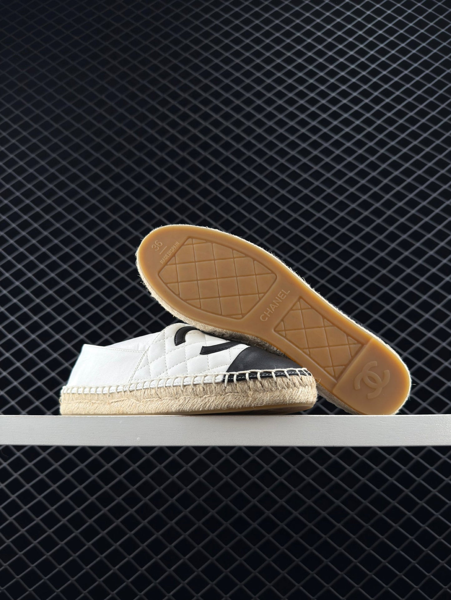 Chanel Espadrilles Leather Cap Toe Women's Shoes Casual Chunky Heeled Loafer