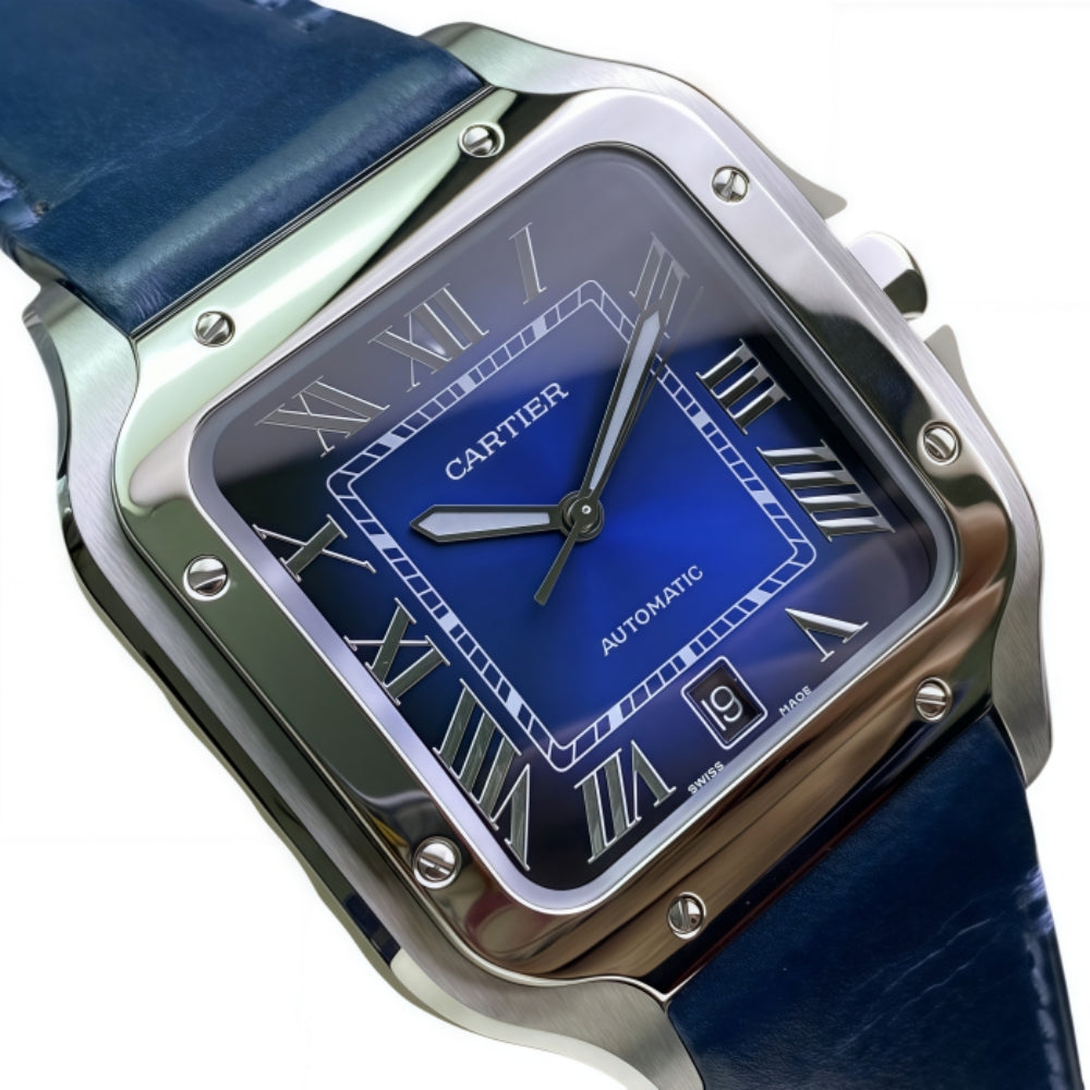 Cartier Santos De Cartier WSSA0048 Automatic Blue Dial Mens Watch