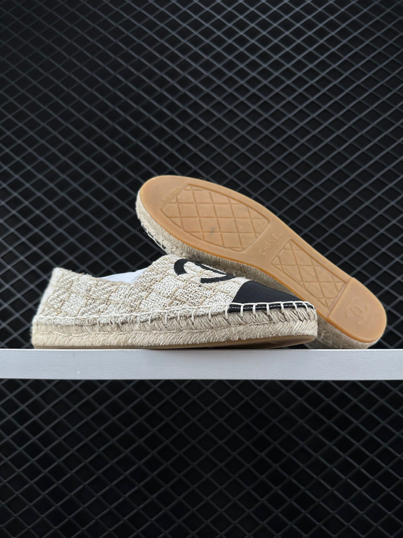 Chanel Espadrilles Leather Cap Toe Women's Shoes Casual Versatile Chunky Heeled Loafer