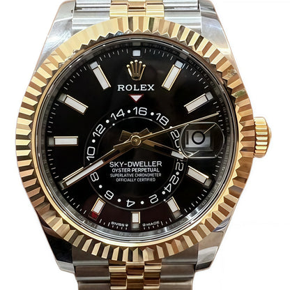 ロレックス スカイドゥエラー ゴールド ブラックダイヤル 42mm 新品同様 フルセット ボックス＆ペーパーバック 336938 腕時計