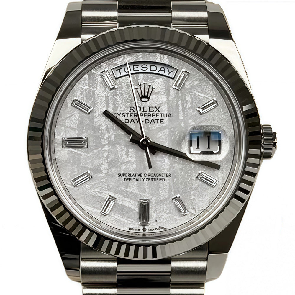 Rolex 40 mm Meteorite Dial Platinum Bracelet 228239 Daytime Date Watch