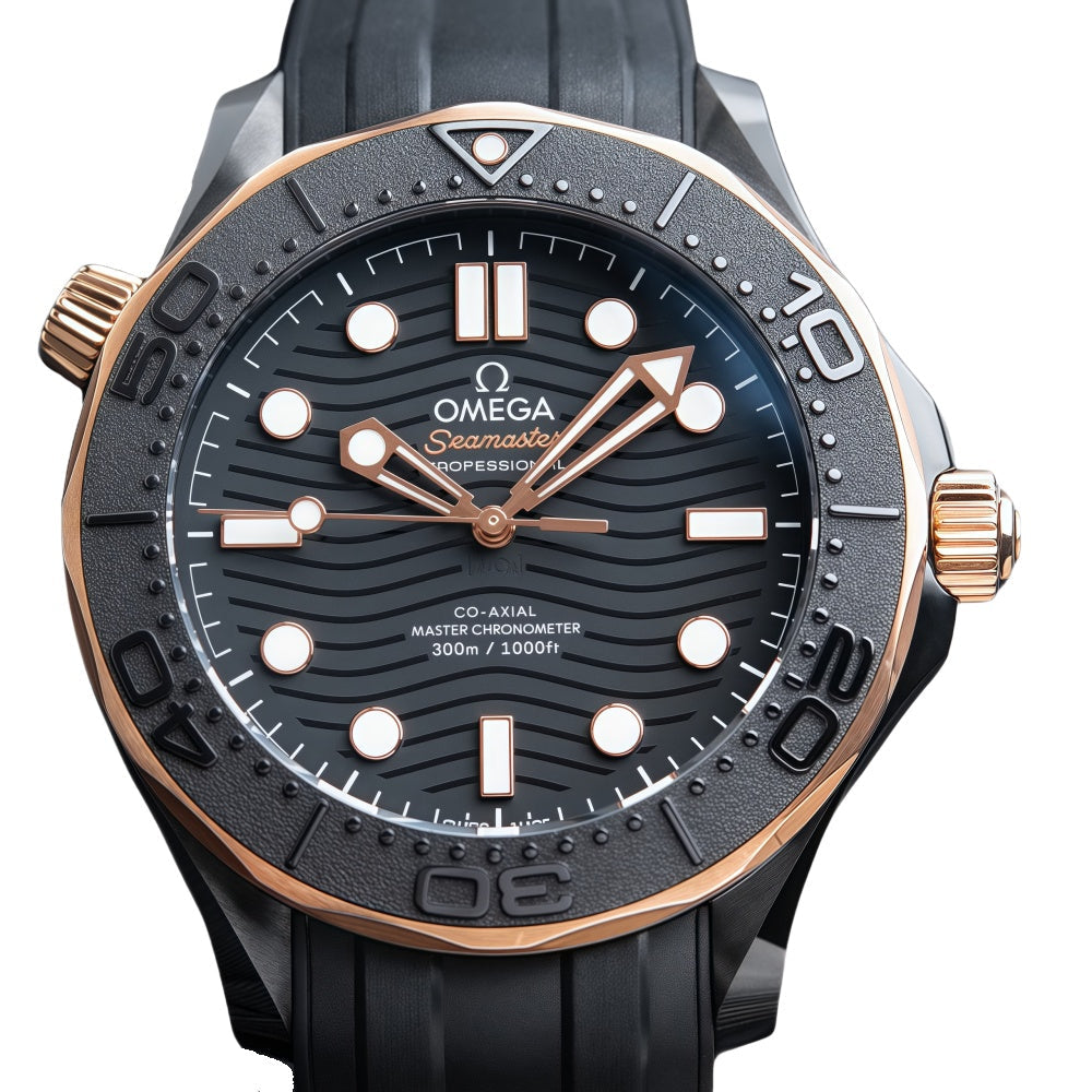 Omega Seamaster Professional Diver 300M SMP Rose Gold Ceramic Black 43.5mm