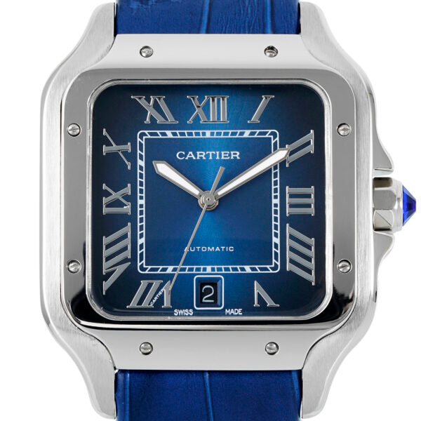 Cartier Santos De Cartier WSSA0048 Automatic Blue Dial Mens Watch