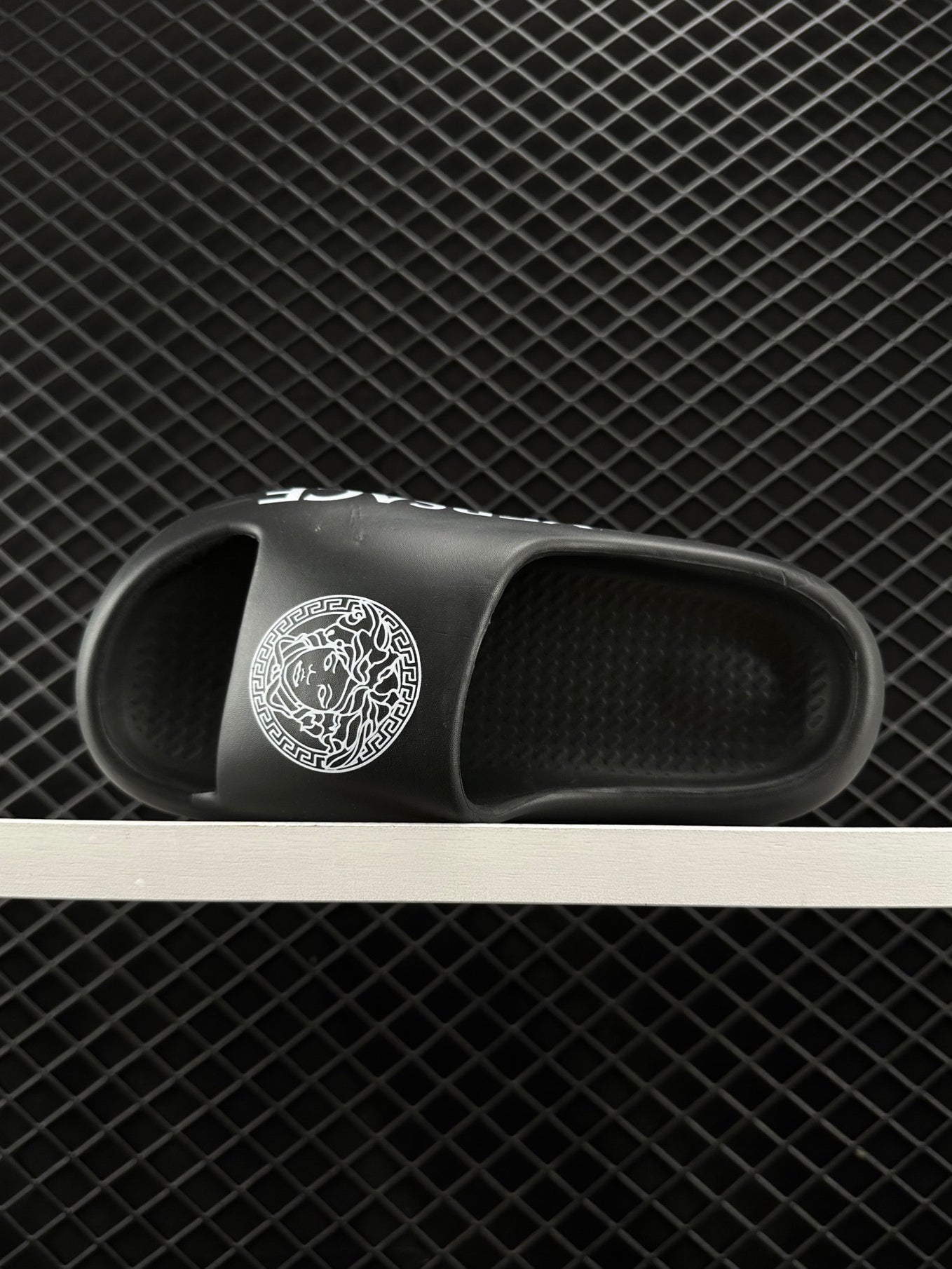 Versace Black Open-Toe Casual Slippers Graffiti Limited Edition Beach Shoes Sand Sandals