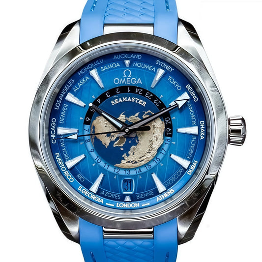 Omega Sea Master Aqua Terra WorldTimer Summer Blue FullSet Ref#220.12.43.22.03.0