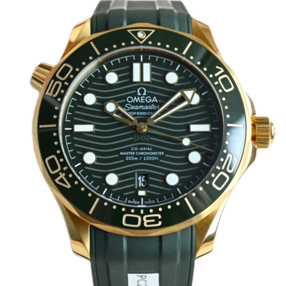 Omega The New Omega Seamaster Gold And Green Gold-Plated 42mm Mechanical Watch