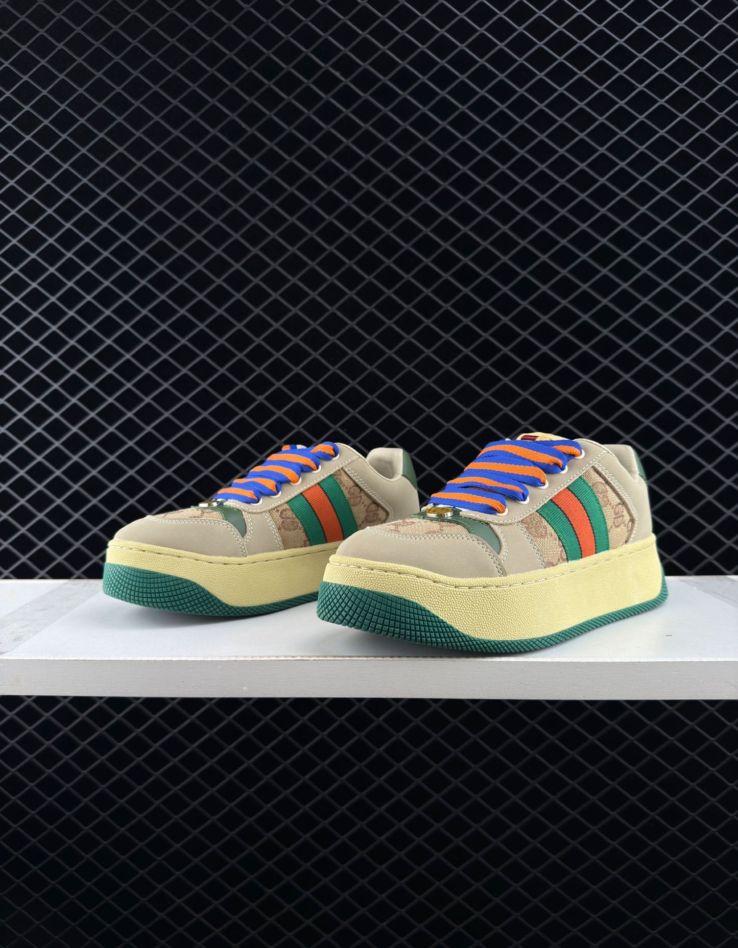 Gucci Jacquard Fabric Upper Material Sneakers