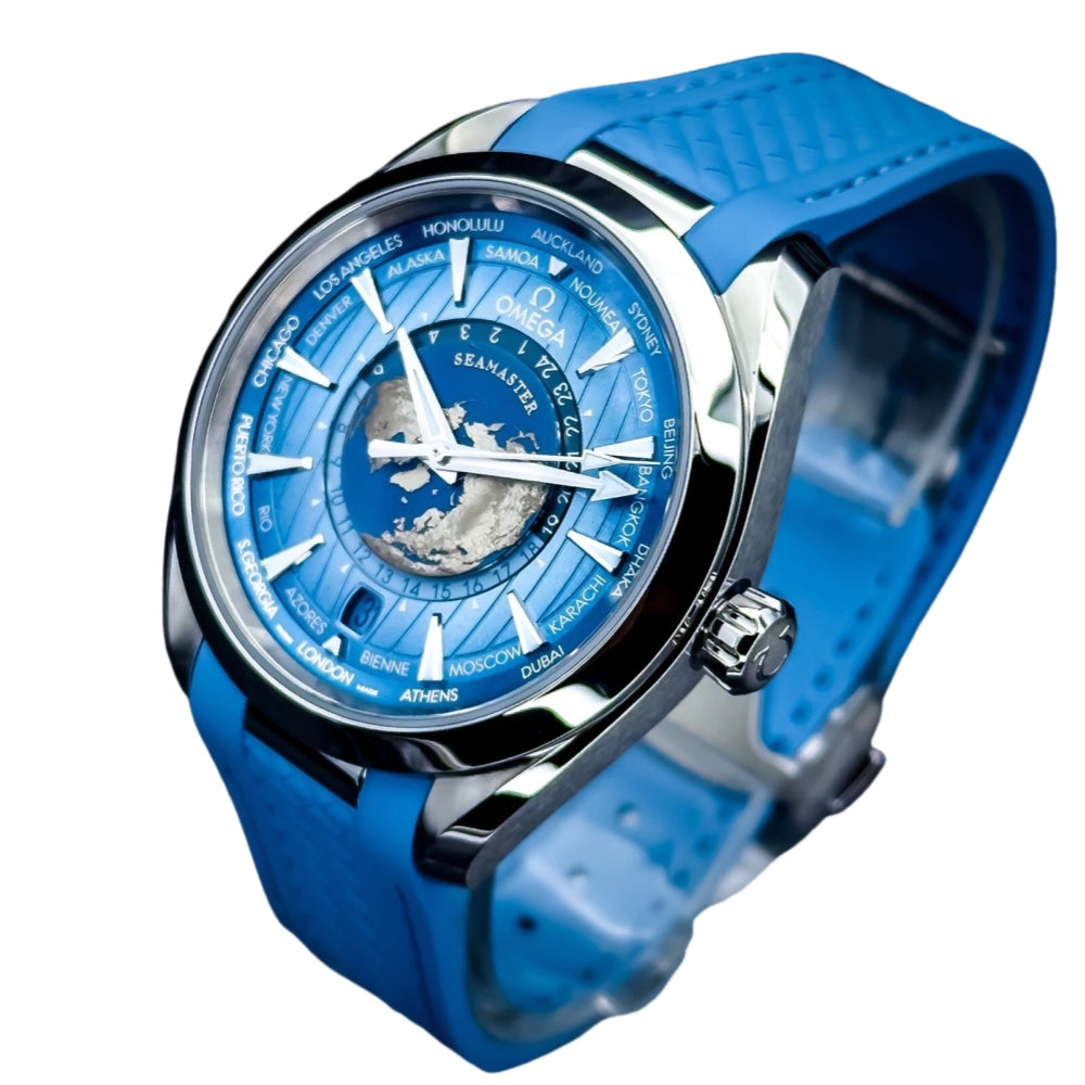 Omega Sea Master Aqua Terra WorldTimer Summer Blue FullSet Ref#220.12.43.22.03.0