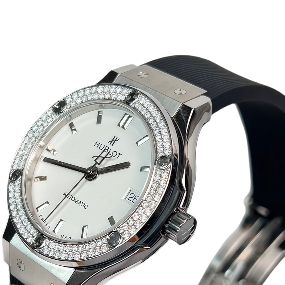 Hublot Classic Fusion Titanium Opalin Diamonds Wrist Watch